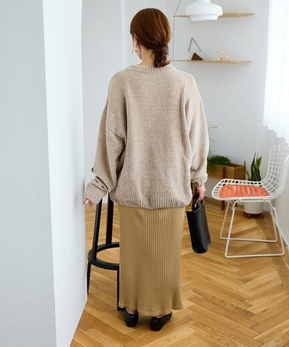 花卉絨球針織套頭衫