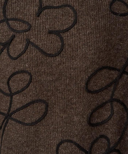 刺繡花卉圖案針織套頭衫