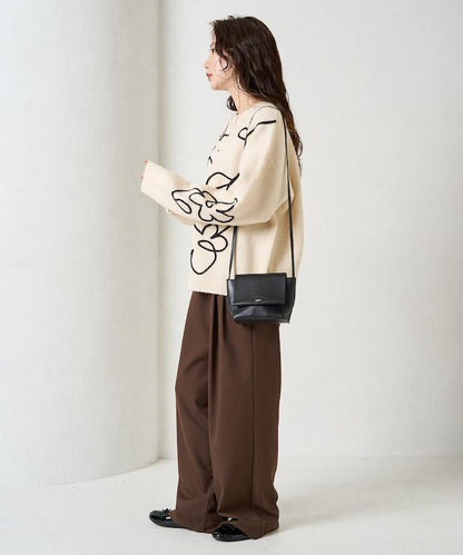 刺繡花卉圖案針織套頭衫