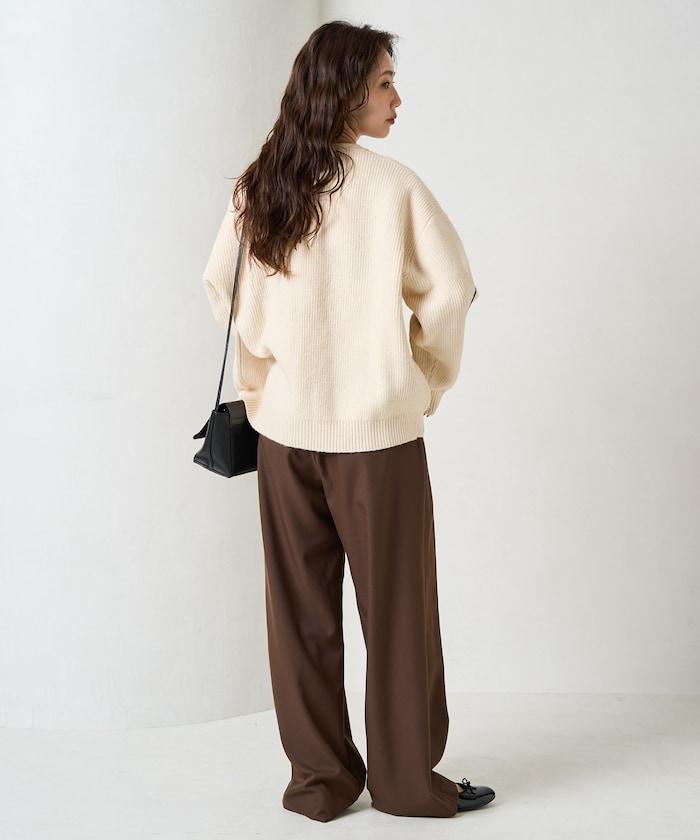 刺繡花卉圖案針織套頭衫