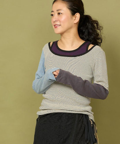 Healthknit 細條紋背心T恤套裝