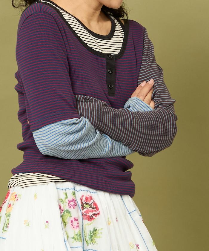 Healthknit 細條紋背心T恤套裝