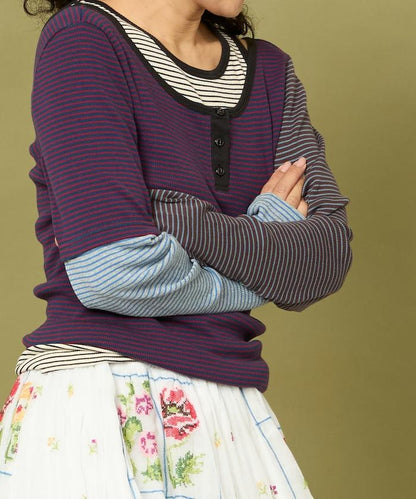 Healthknit 細條紋背心T恤套裝