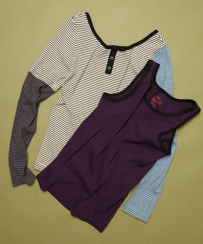 Healthknit 細條紋背心T恤套裝