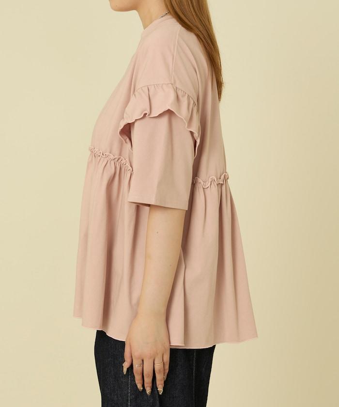 <UVカット＞多功能七分袖荷葉邊T恤