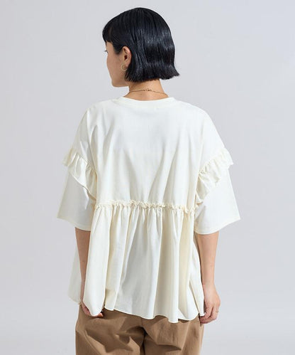 <UVカット＞多功能七分袖荷葉邊T恤