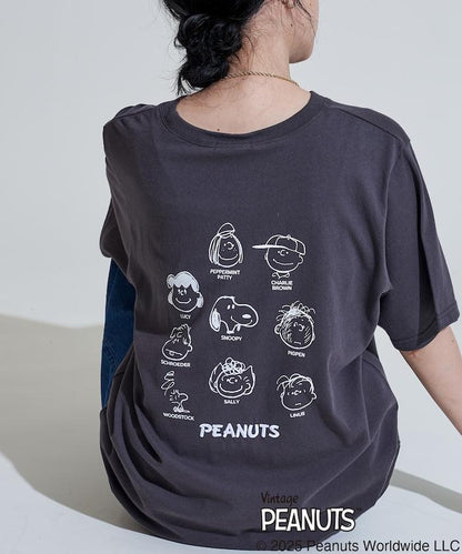 《PEANUTS》 朋友系列標誌刺繡印花T恤