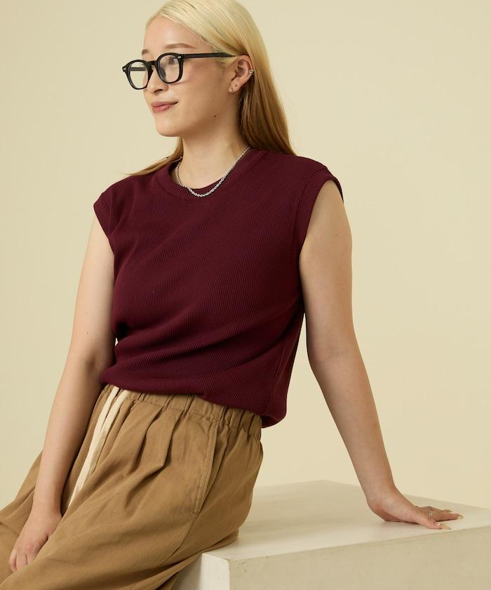 彩色羅紋無袖T恤