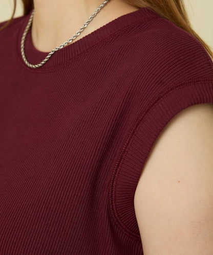 彩色羅紋無袖T恤