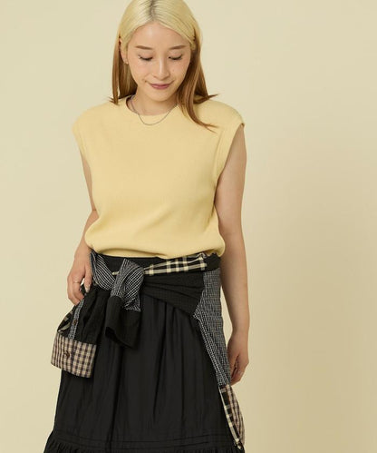 彩色羅紋無袖T恤