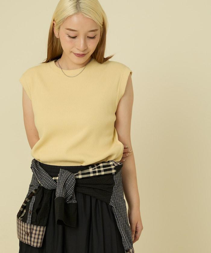 彩色羅紋無袖T恤