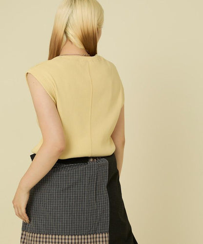 彩色羅紋無袖T恤