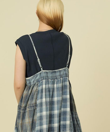 彩色羅紋無袖T恤