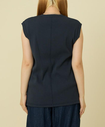 彩色羅紋無袖T恤