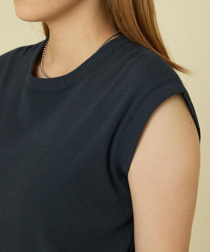 彩色羅紋無袖T恤