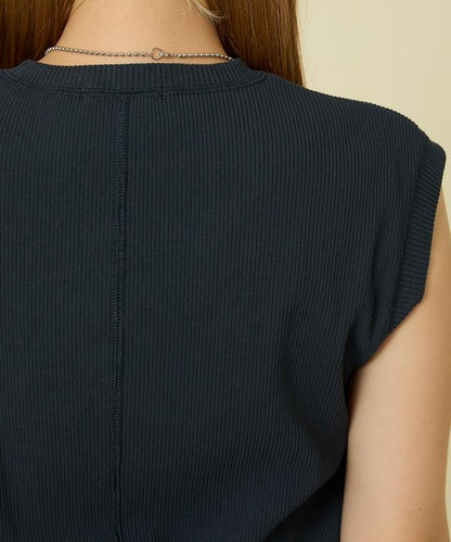 彩色羅紋無袖T恤