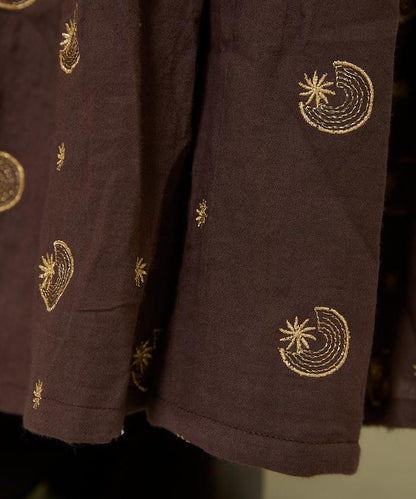 亮片刺繡月亮與星星連衣裙