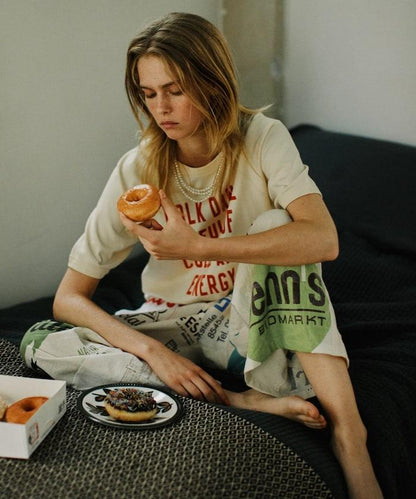 vintage歐式環保袋改造褲