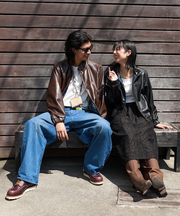 別注 LEATHERETTE STAND COLLAR BLOUSON