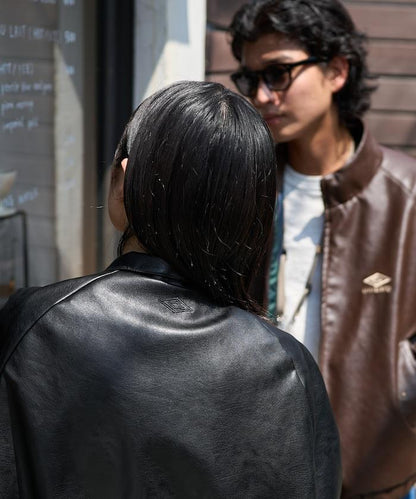 別注 LEATHERETTE STAND COLLAR BLOUSON