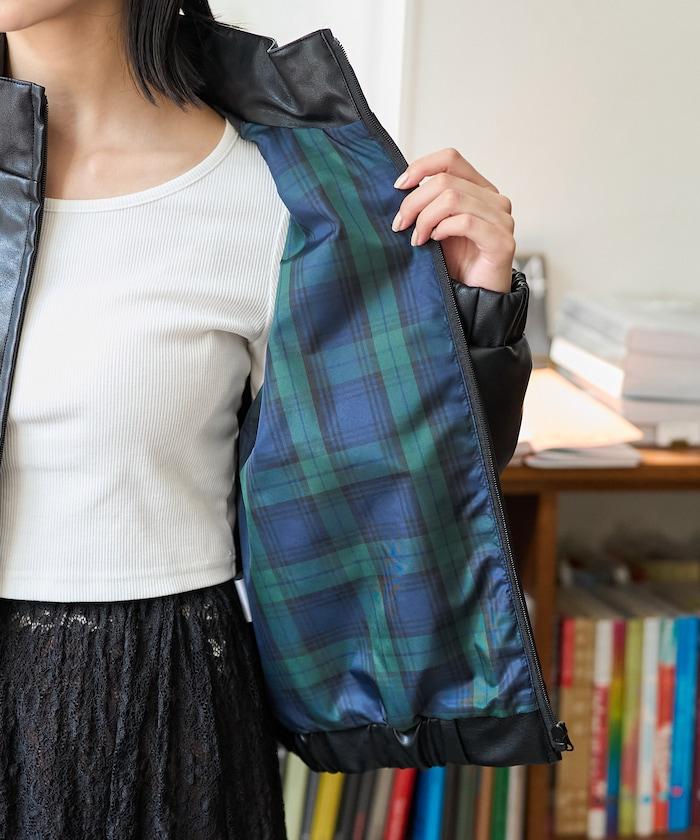 別注 LEATHERETTE STAND COLLAR BLOUSON