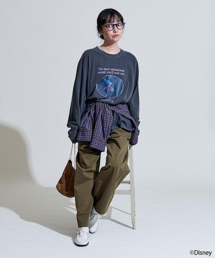 【DISNEY FANTASIA】 箔前印花長袖T恤