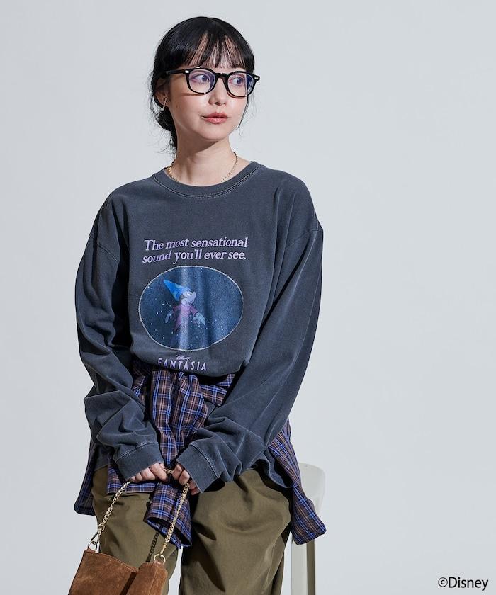 【DISNEY FANTASIA】 箔前印花長袖T恤