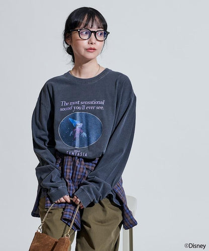 【DISNEY FANTASIA】 箔前印花長袖T恤