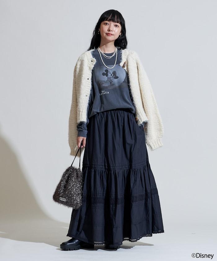 【DISNEY FANTASIA】盒裝黑白正面印花長袖T恤