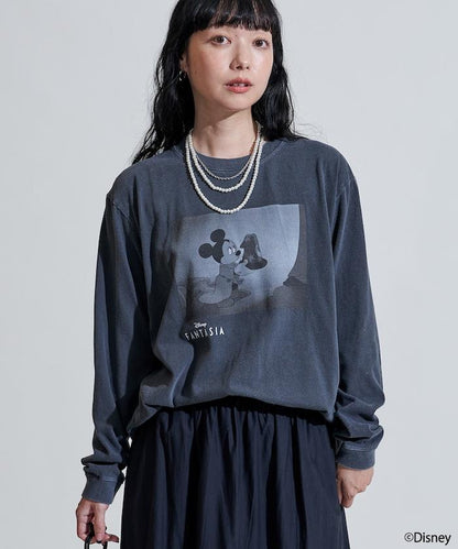 【DISNEY FANTASIA】盒裝黑白正面印花長袖T恤