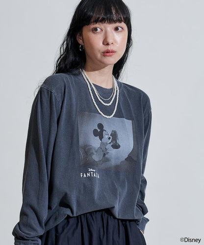 【DISNEY FANTASIA】盒裝黑白正面印花長袖T恤