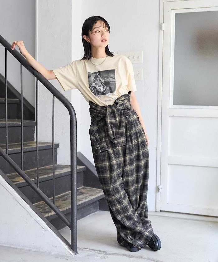 格紋連體褲