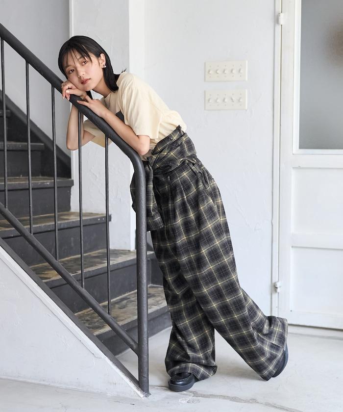 格紋連體褲