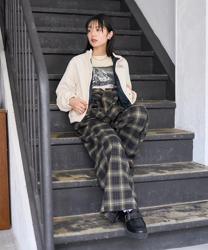 格紋連體褲