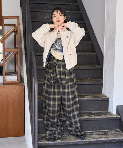 格紋連體褲