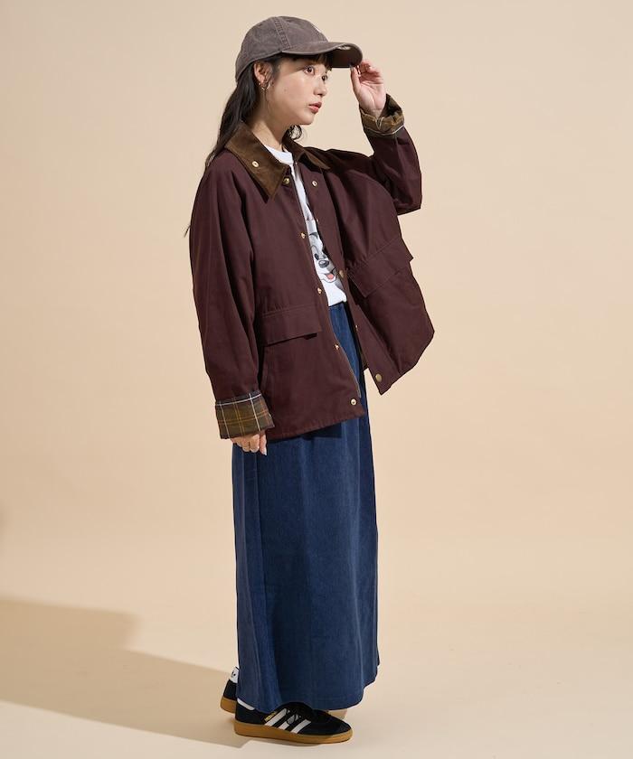 平紋燈芯絨半身裙/燈芯絨長款半身裙