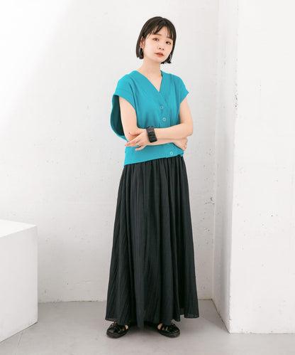 透視感蓬鬆喇叭半身裙