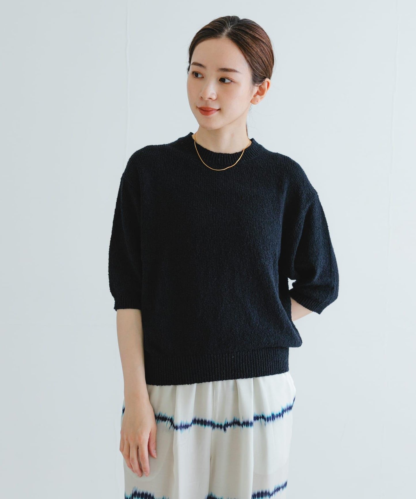 圈圈紗半袖針織衫