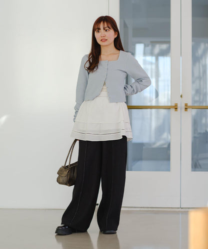 棉質荷葉邊迷你半身裙