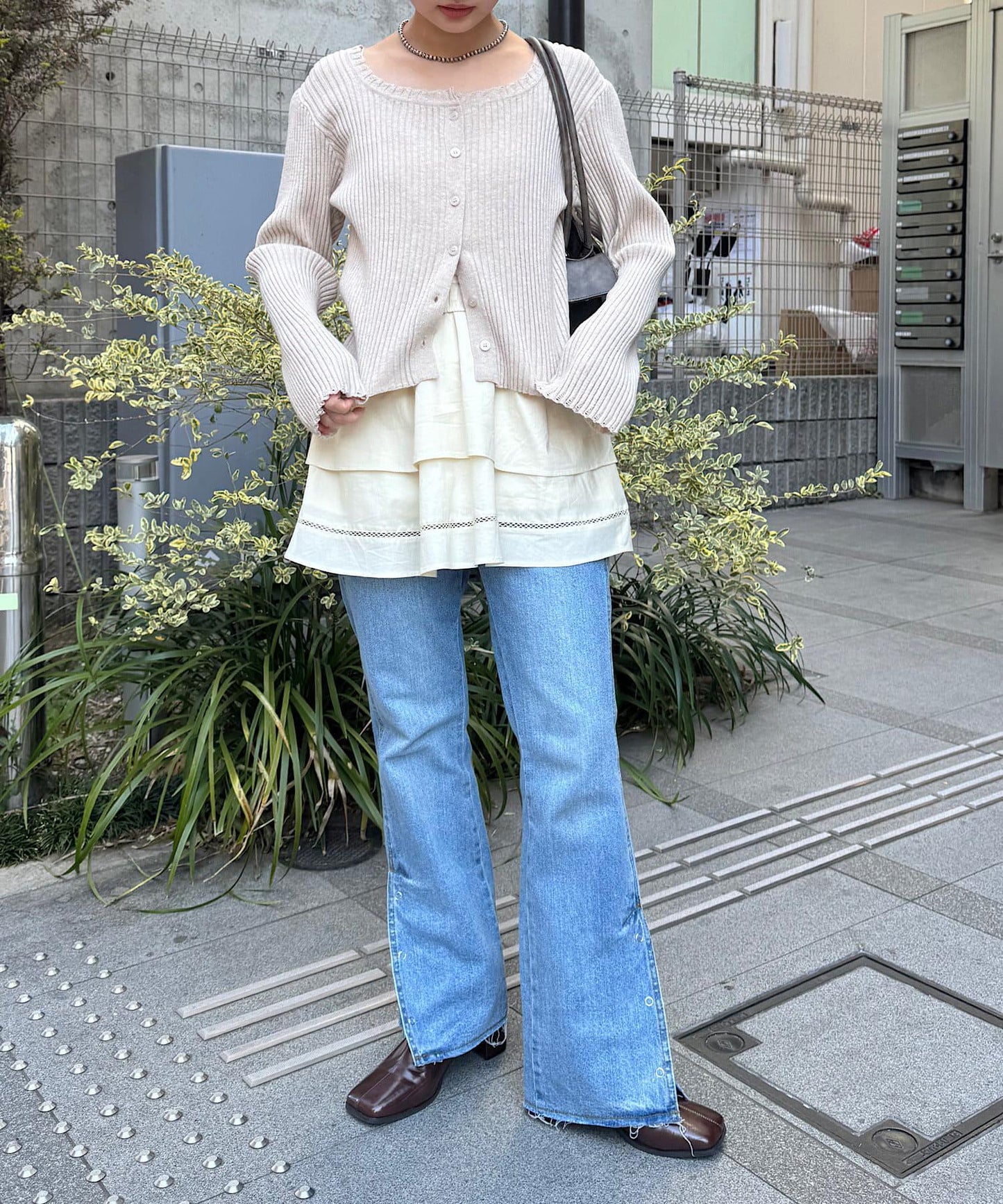 棉質荷葉邊迷你半身裙