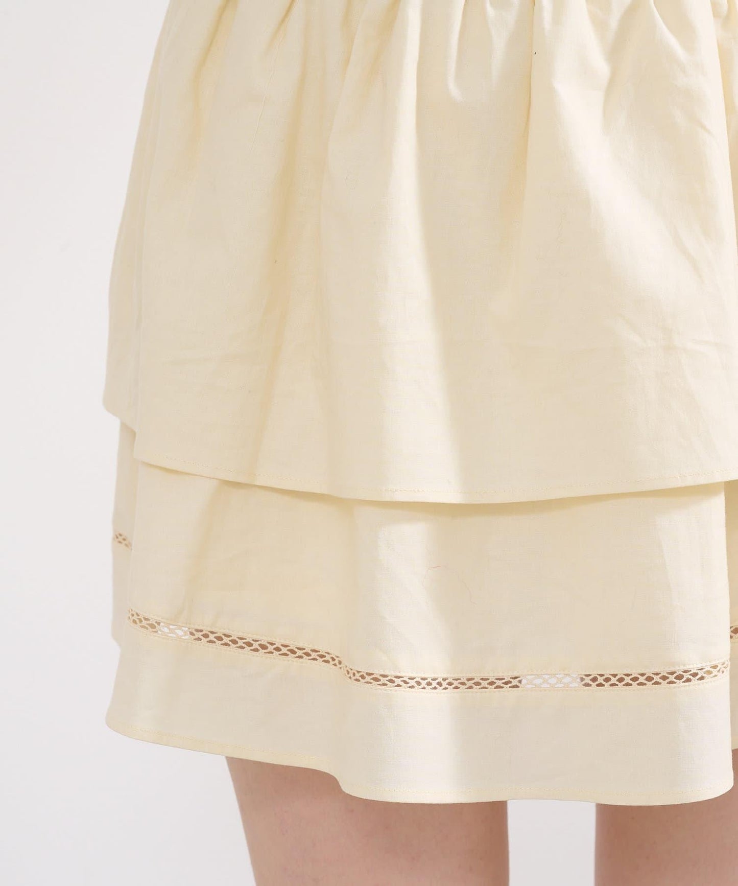 棉質荷葉邊迷你半身裙