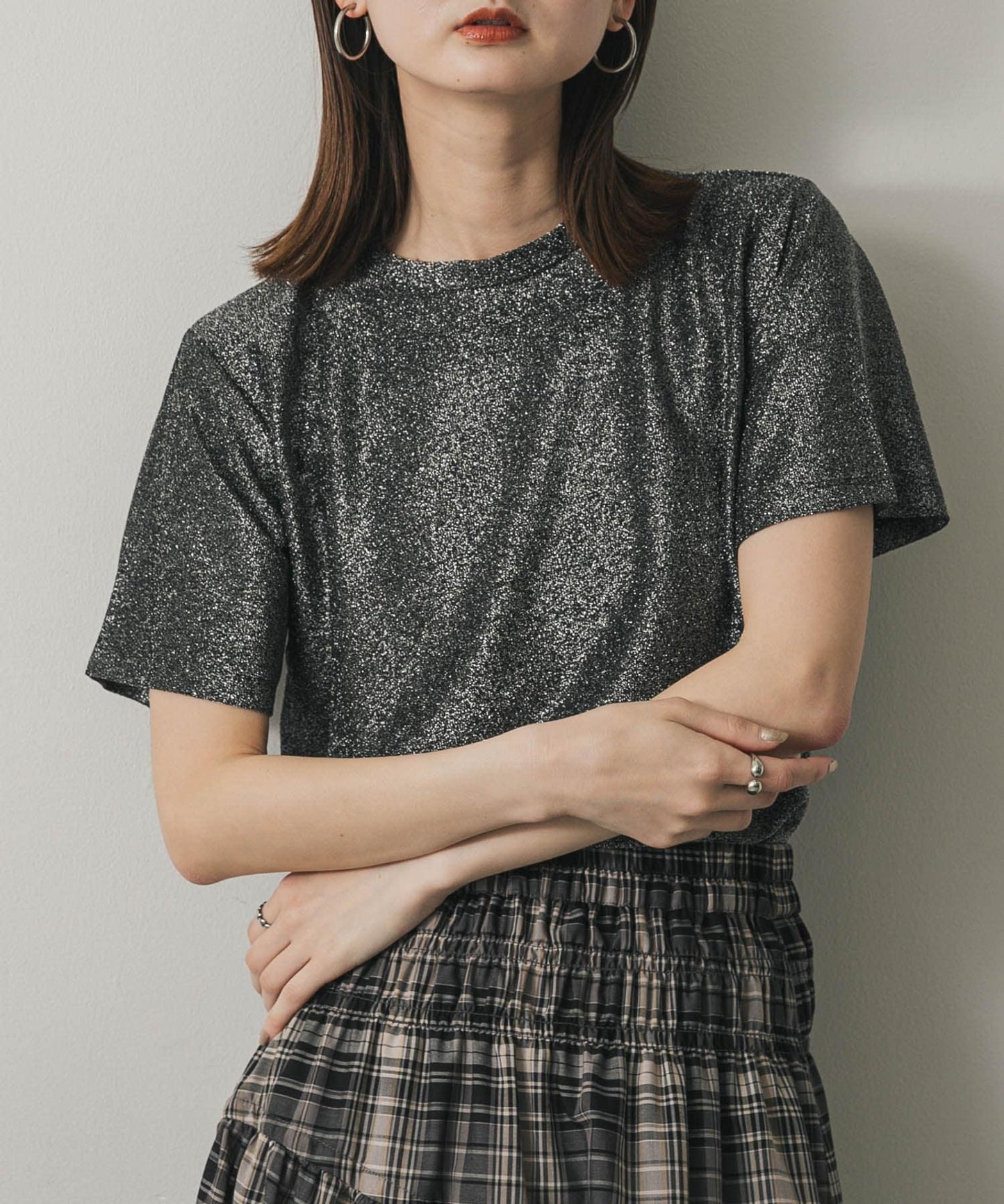 圓領亮絲短袖T恤