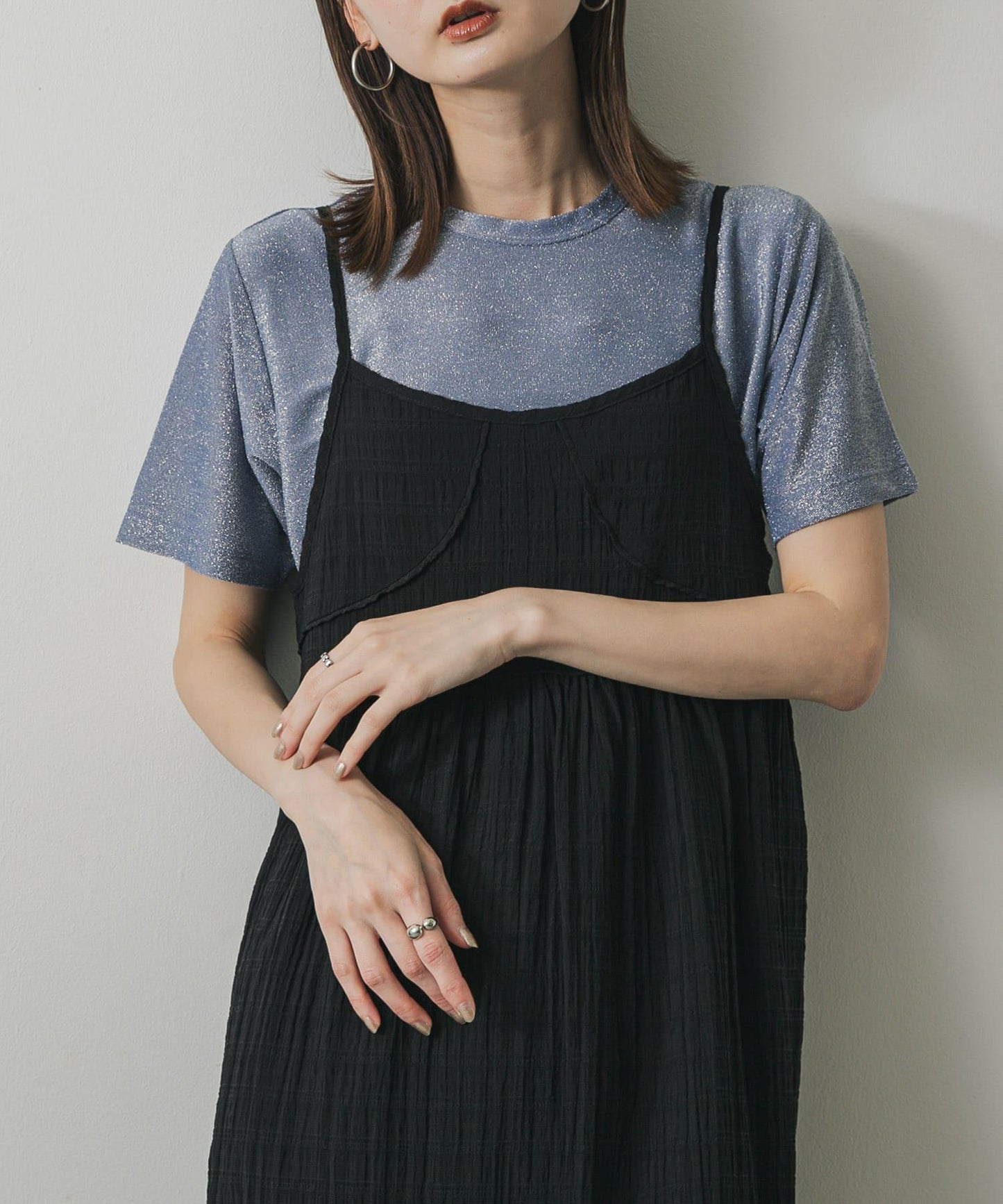 圓領亮絲短袖T恤