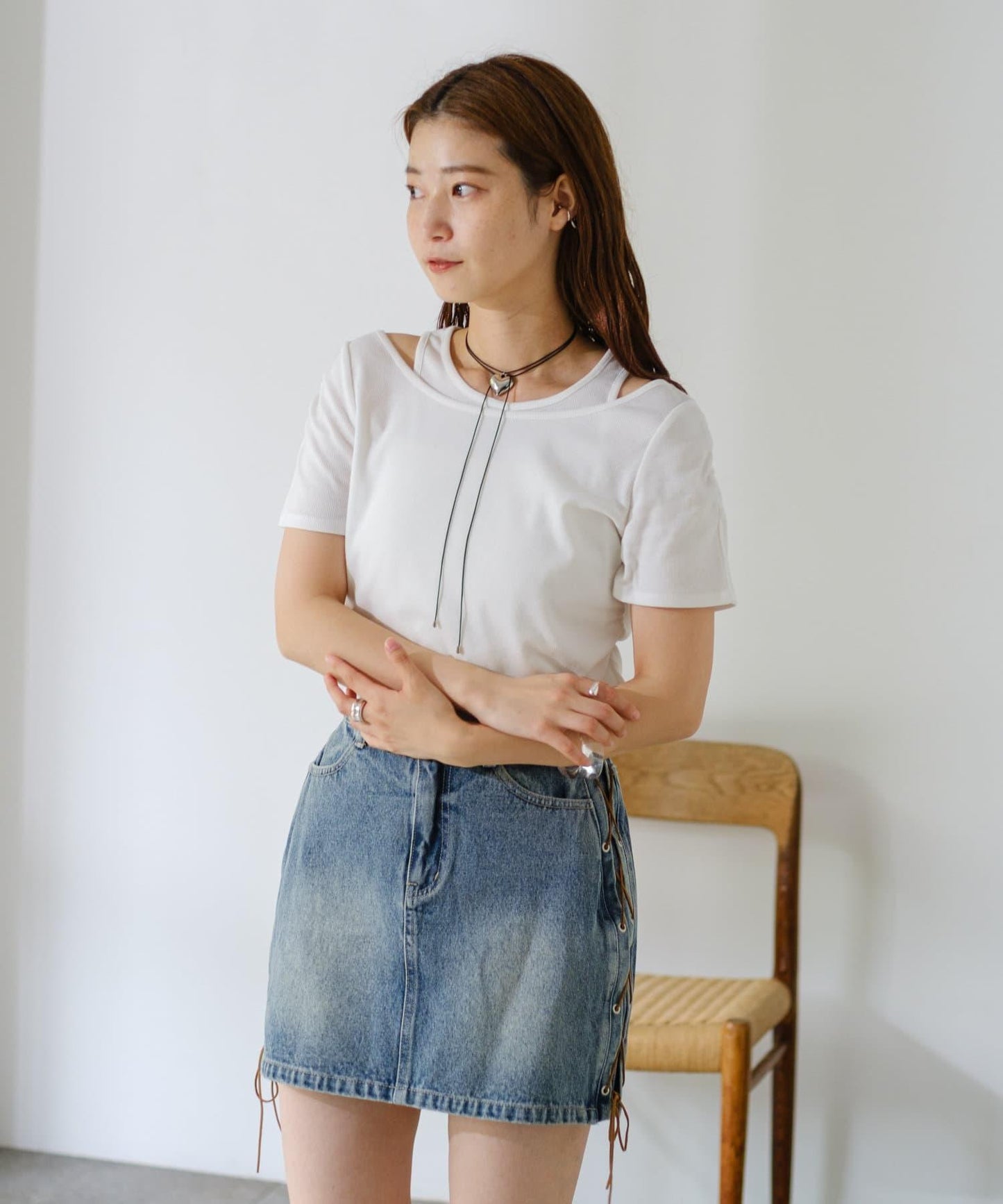 羅紋疊穿設計 TEE上衣