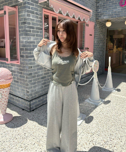 蕾絲Logo帶胸墊疊穿吊帶背心