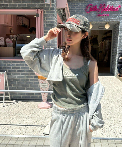 蕾絲Logo帶胸墊疊穿吊帶背心