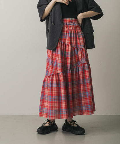 格紋蓬鬆半身裙