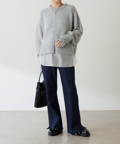 【可手洗/易於疊穿】仿犛牛絨短款針織衫