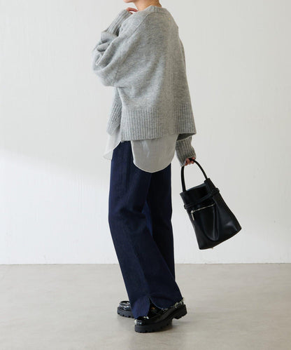 【可手洗/易於疊穿】仿犛牛絨短款針織衫