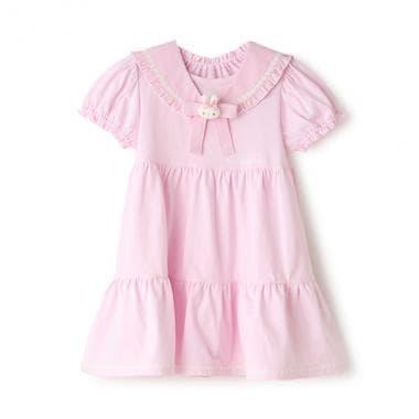 帶兔子玩偶水手領連衣裙